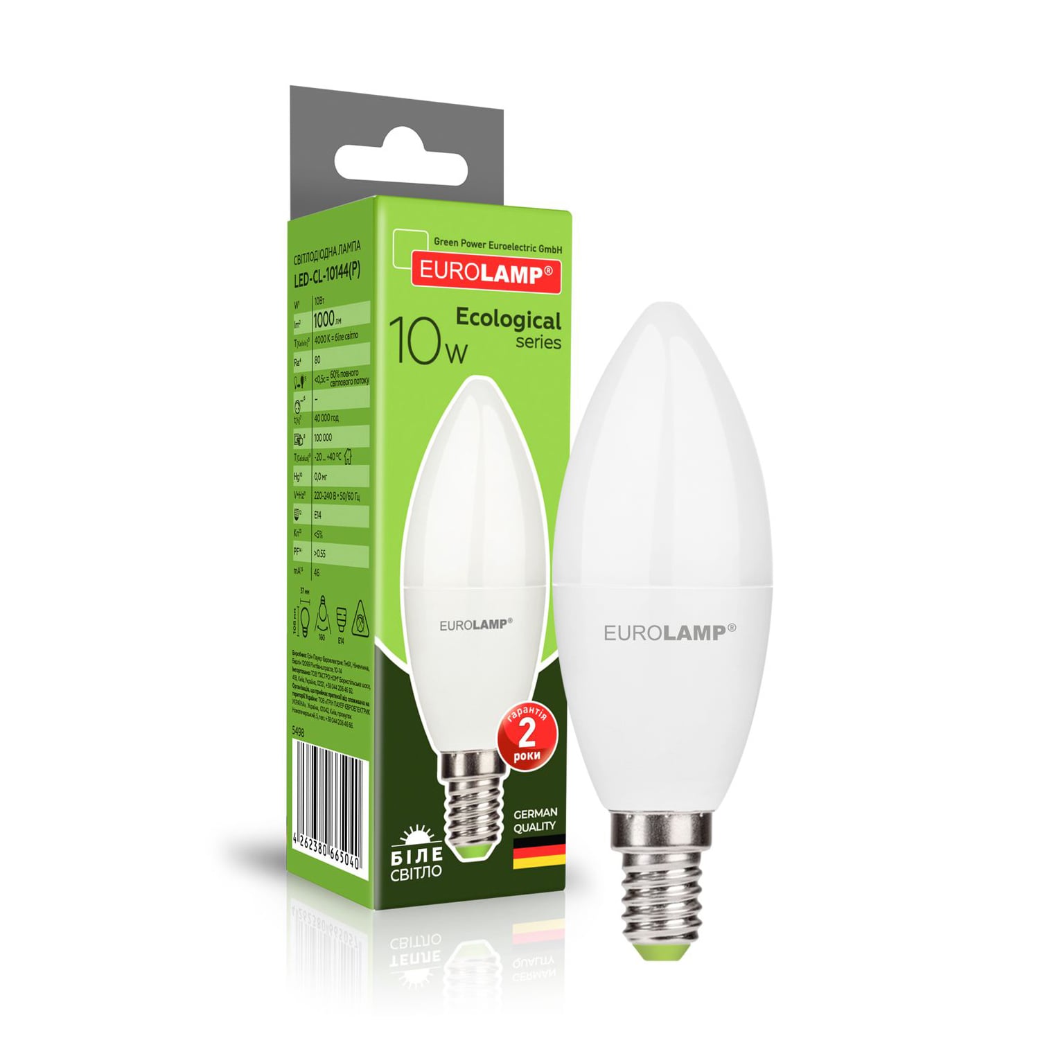 LED-лампа Eurolamp Ecological Series 10W E14 4000K, 1 шт