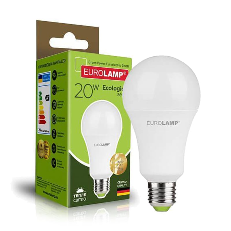 LED-лампа Eurolamp Ecological Series А75 20W E27 3000K, 1 шт