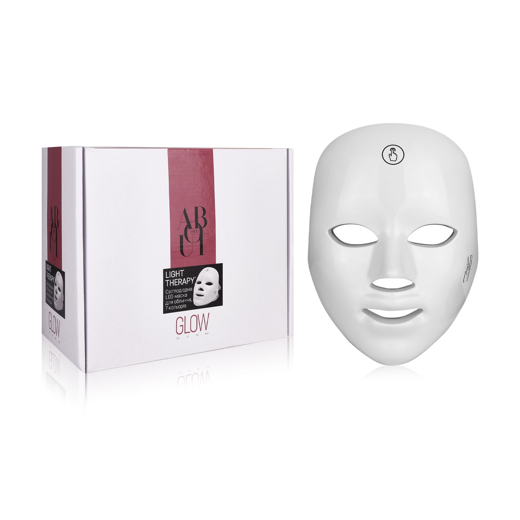Світлодіодна LED-маска для обличчя ABOUT face Light Therapy, 7 спектрів кольору